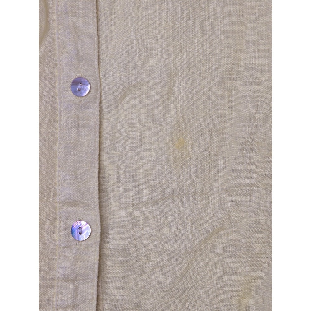 Magaschoni 100% Linen Yellow Oversized Resort Style Button Up Blouse Size Medium - Picture 11 of 11